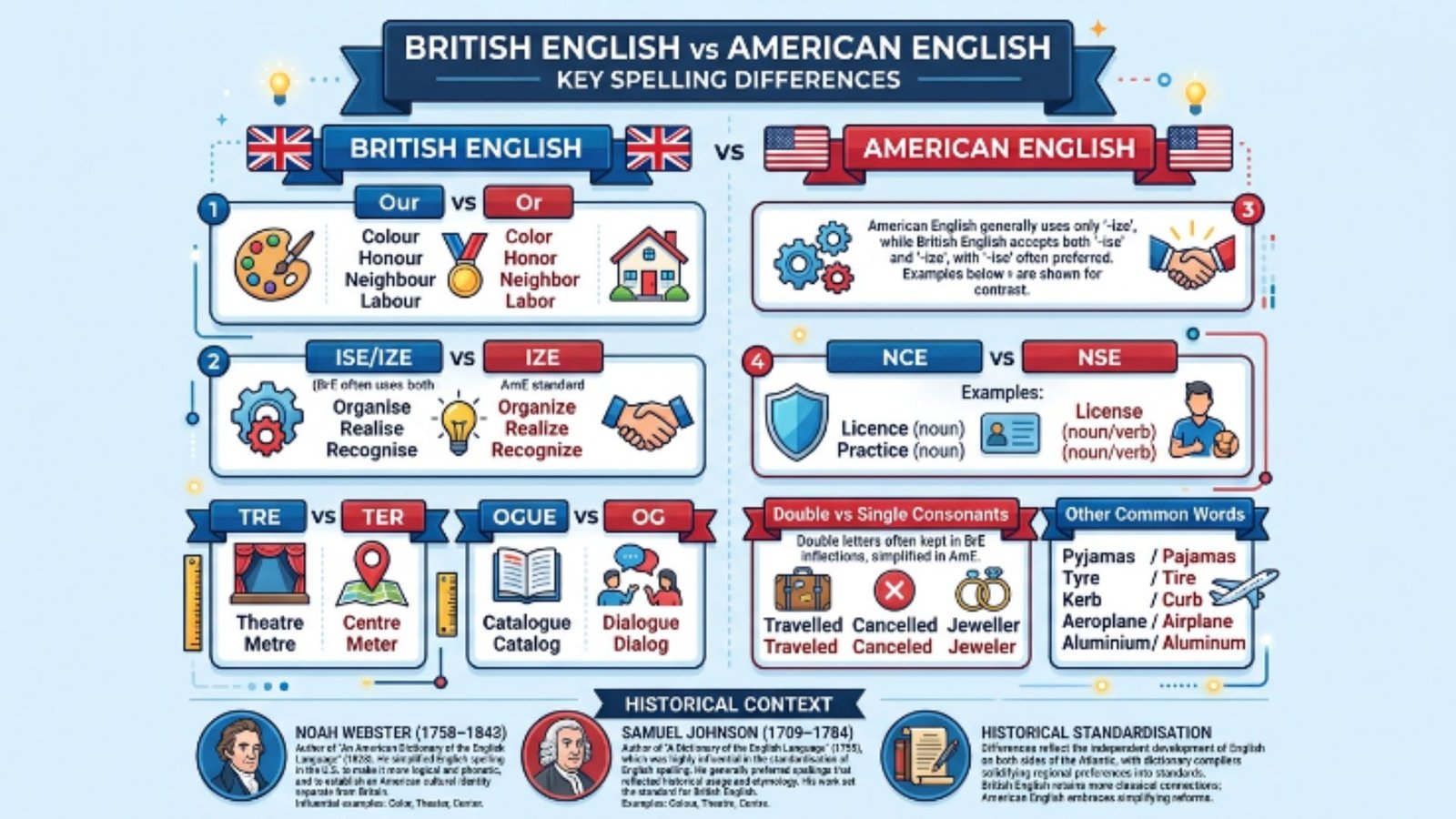 British English vs American English Spelling