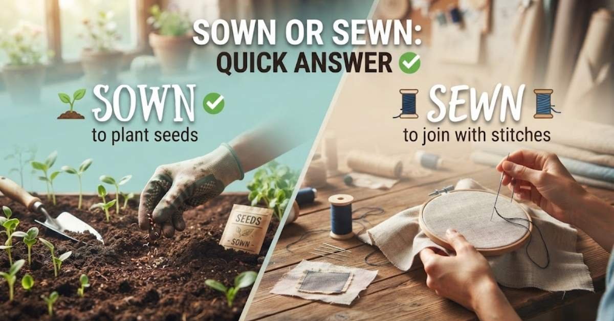 Sown or Sewn: Quick Answer ✅