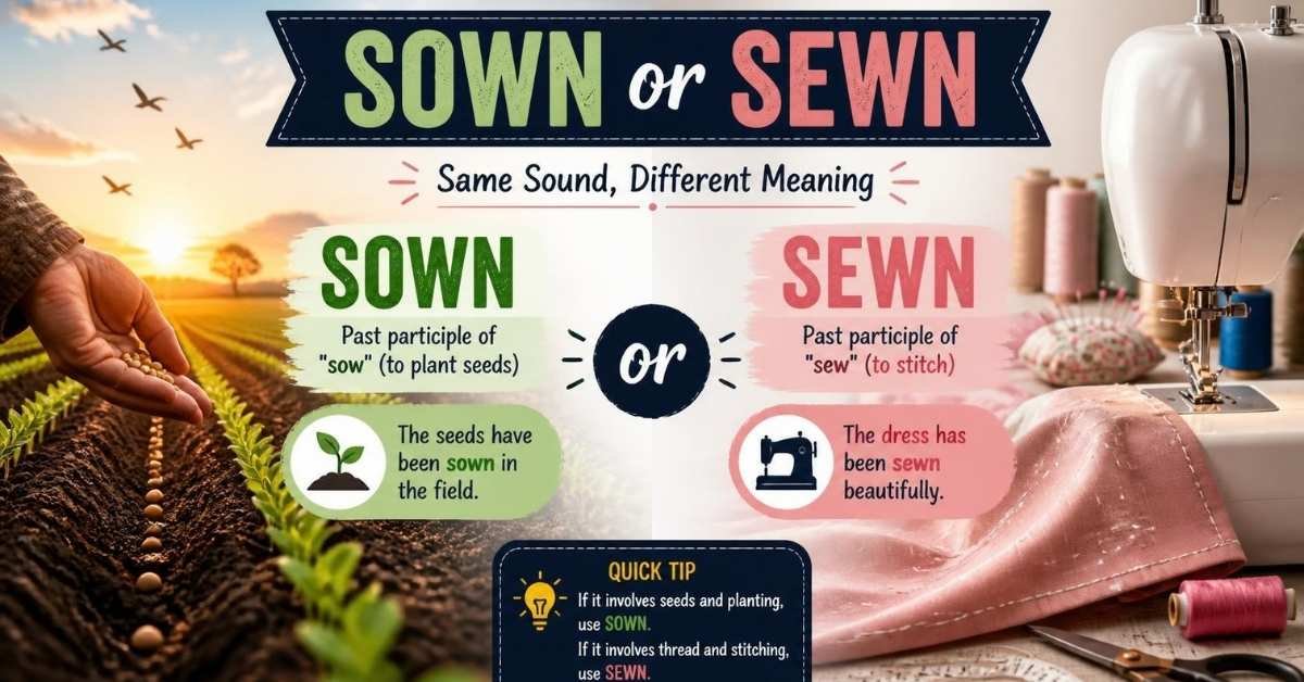 sown or sewn